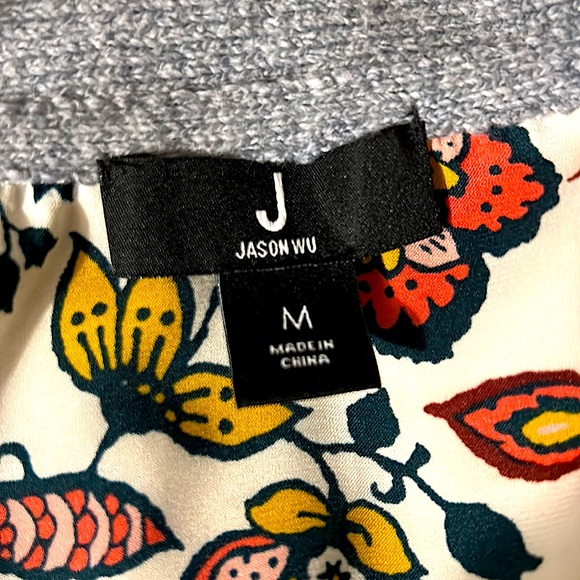 Jason Wu Luxurious Floral Gray Knit Sweater Cardigan Size M - Picture 4 of 4